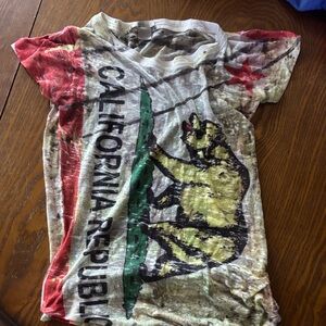 California Republic Graphic Sheer T-Shirt - Multicolor